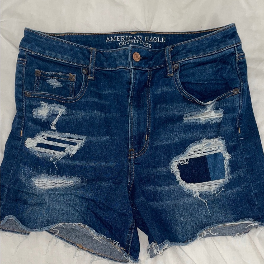 American Eagle Outfitters Ripped Blue Denim Shorts
